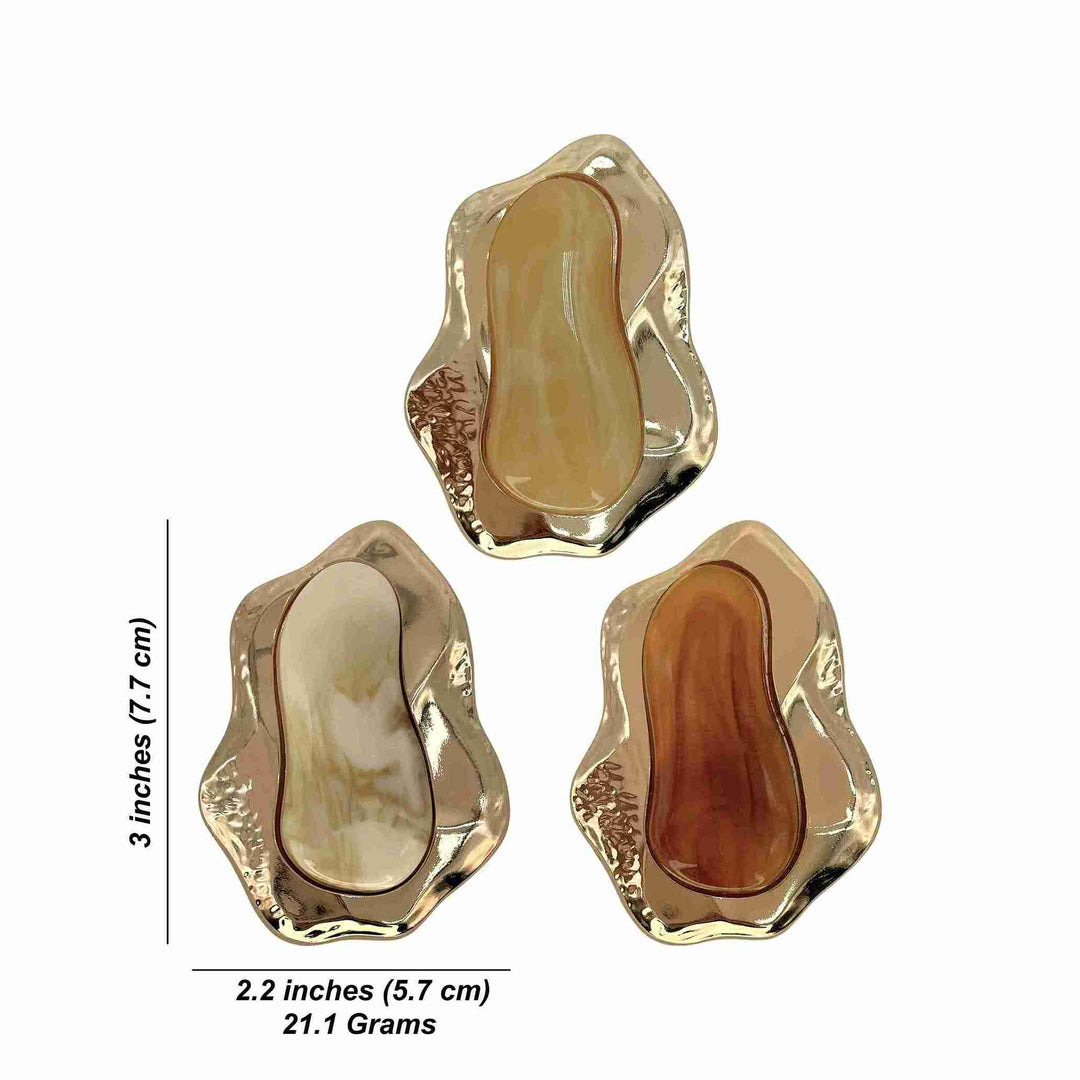 Baroque Nugget Resin Marble Buckle