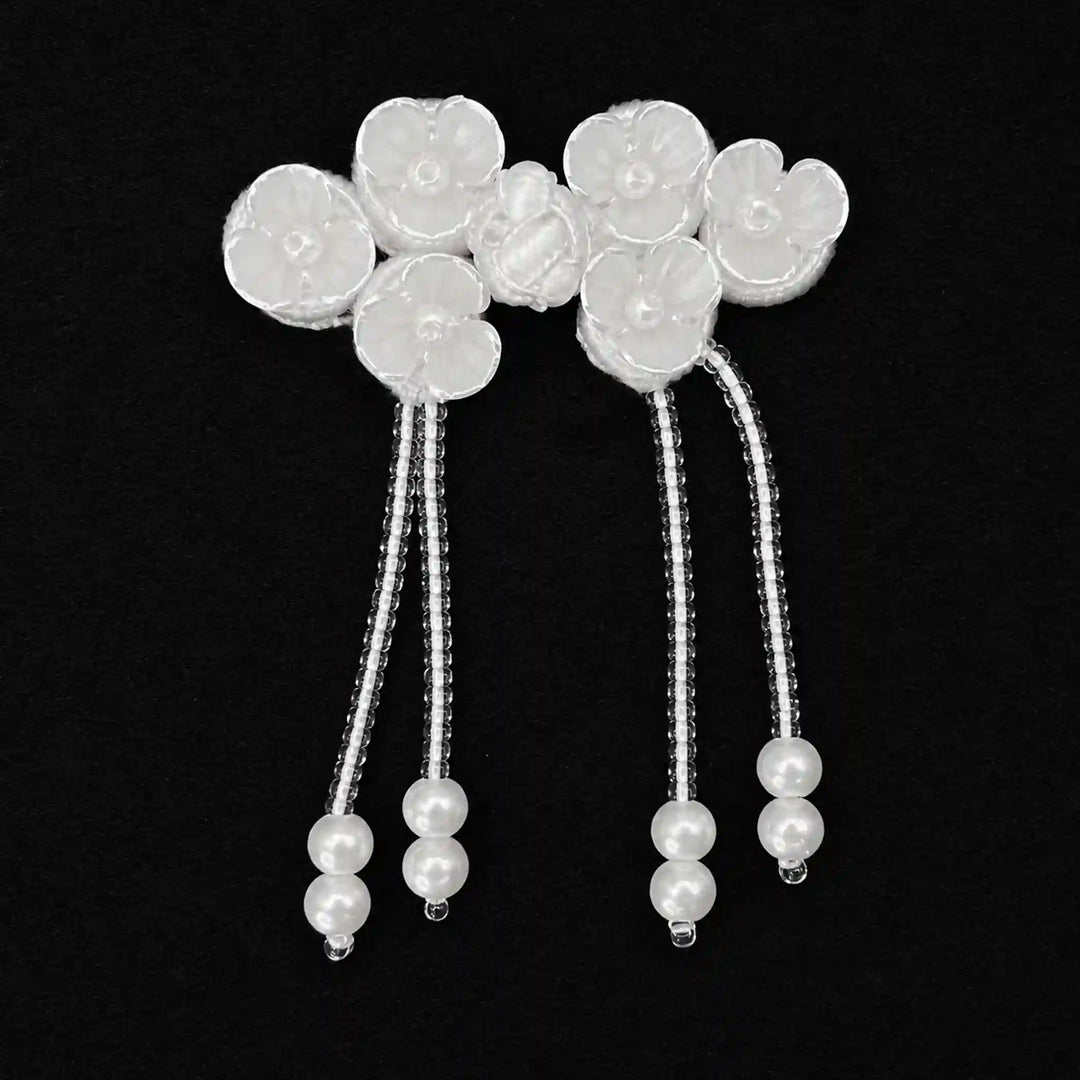 Floral Pearl Tassel Frog Closure Buttons