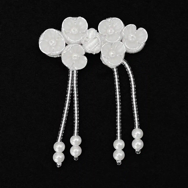 Floral Pearl Tassel Frog Closure Buttons
