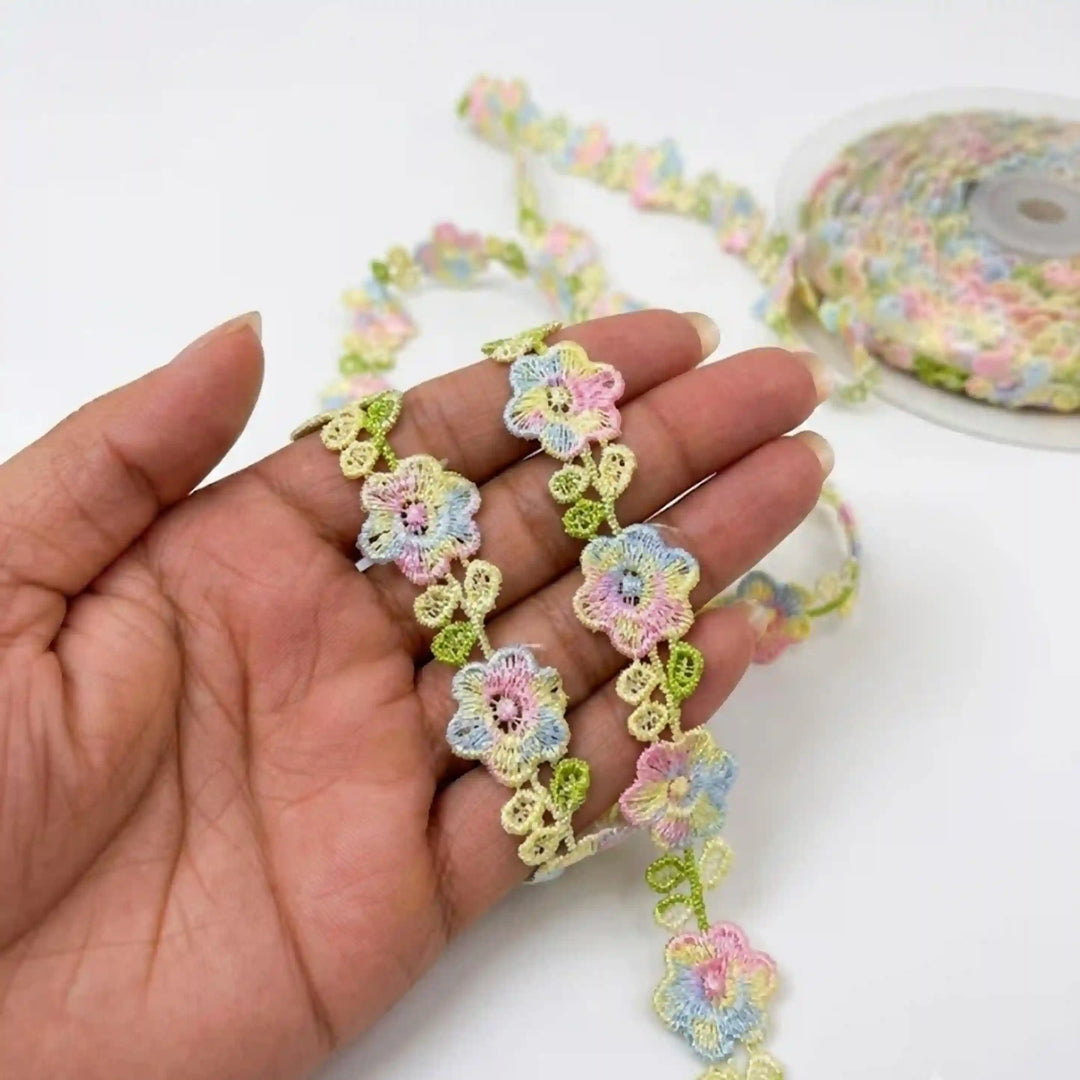 Multicolor Floral Embroidered Lace
