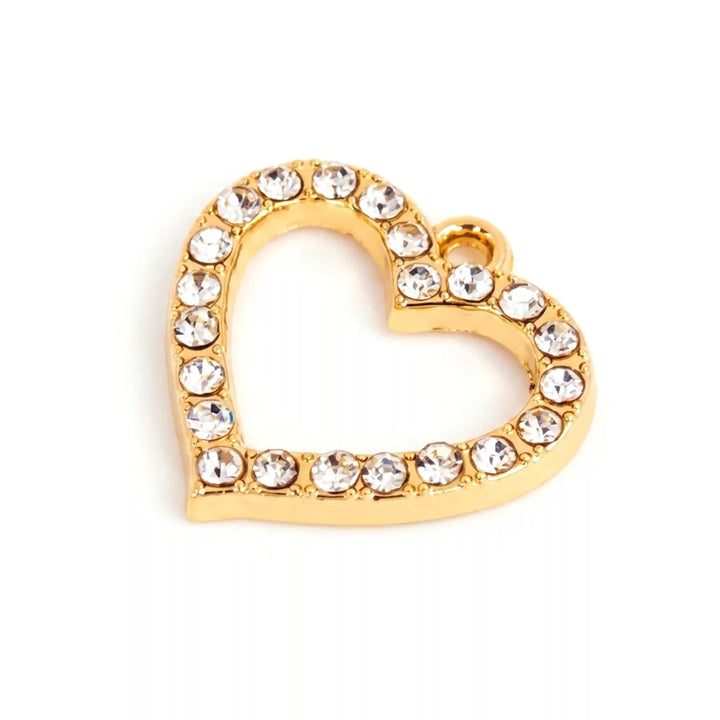 Rhinestone Open Heart Pendant