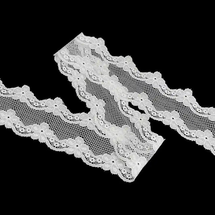 White Scalloped Floral Lace | SKU-236