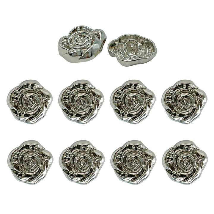 Decorative Rose Metal Buttons