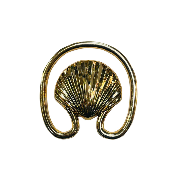 Golden Clam Seashell Metal Buckle