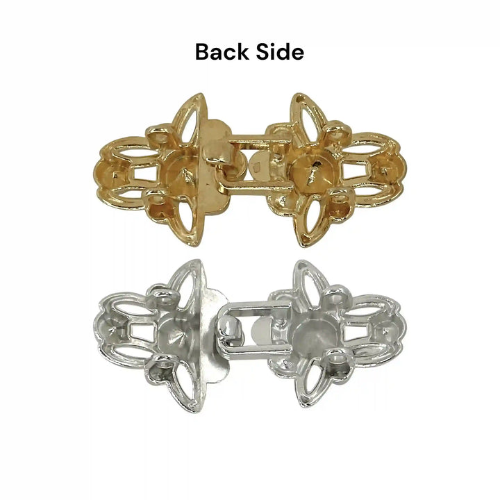 Floral Rhinestone Frog Closure Buttons
