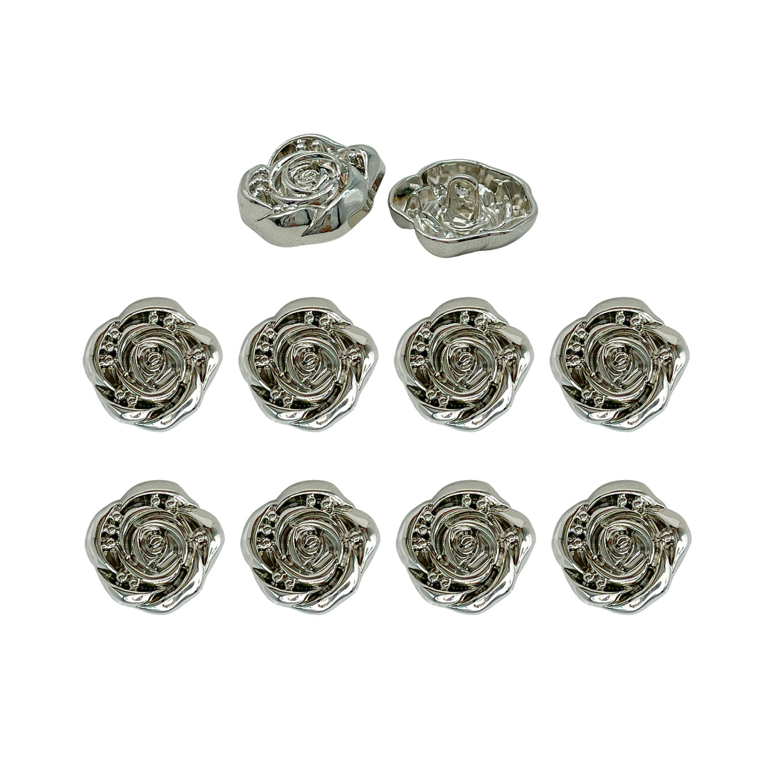 Decorative Rose Metal Buttons