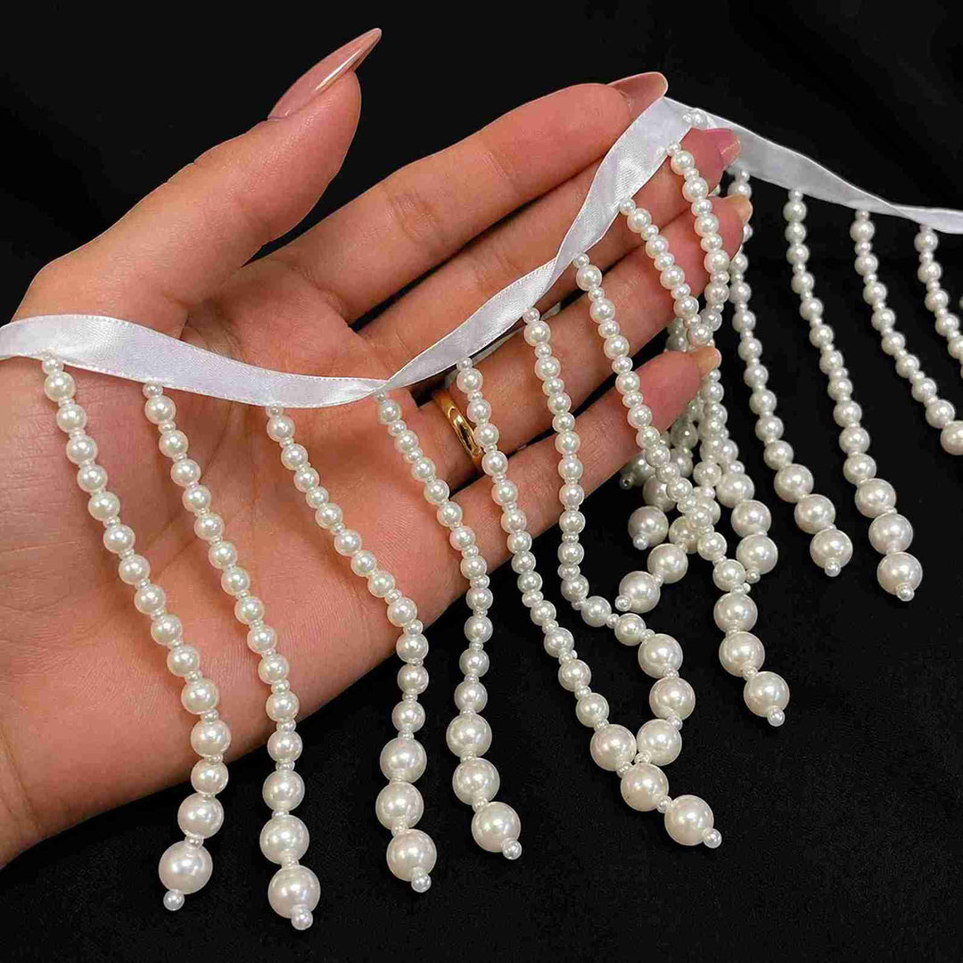 Premium Pearl Tassel Lace Trim