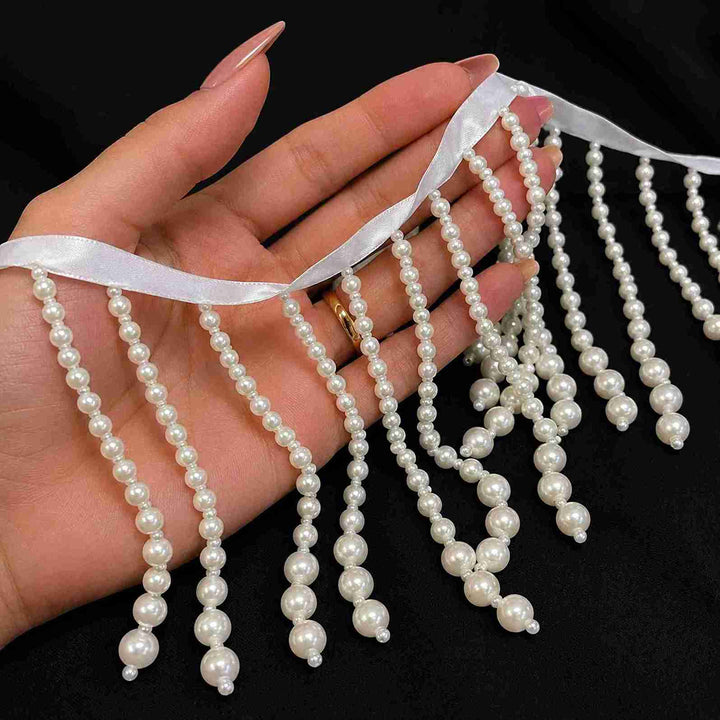 Premium Pearl Tassel Lace Trim