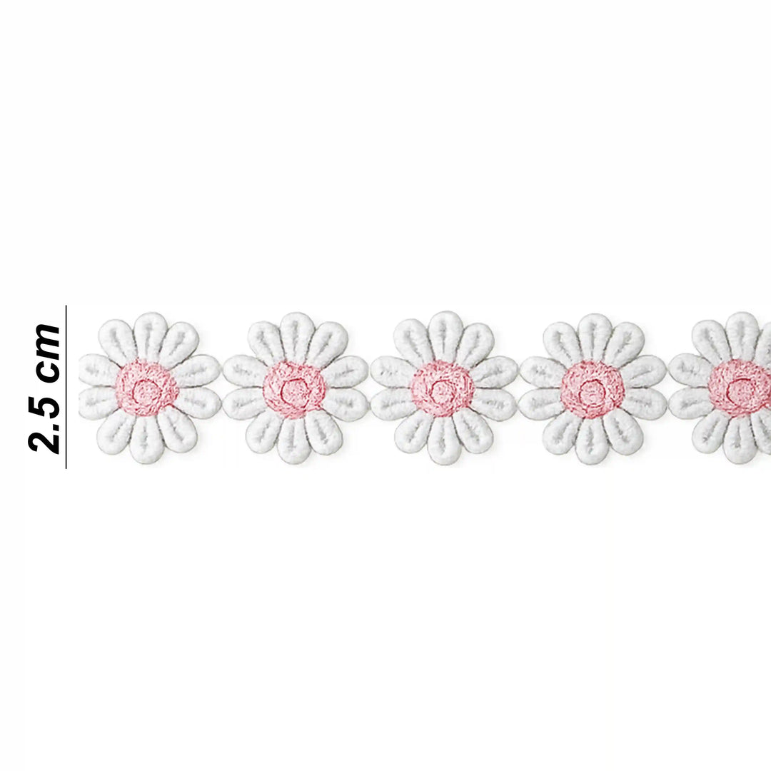 Pink White Daisy Lace