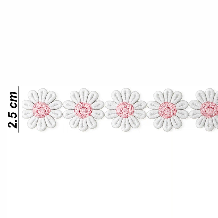 Pink White Daisy Lace