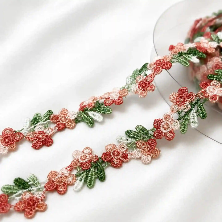Multicolor Floral and Leaf Lace