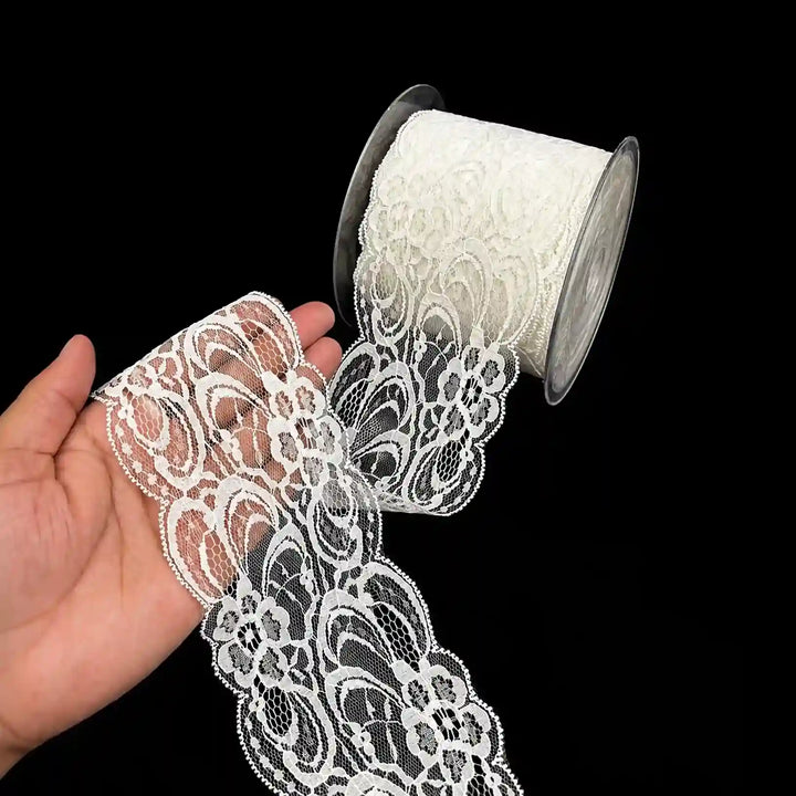 White Floral Nylon Lace SKU-113