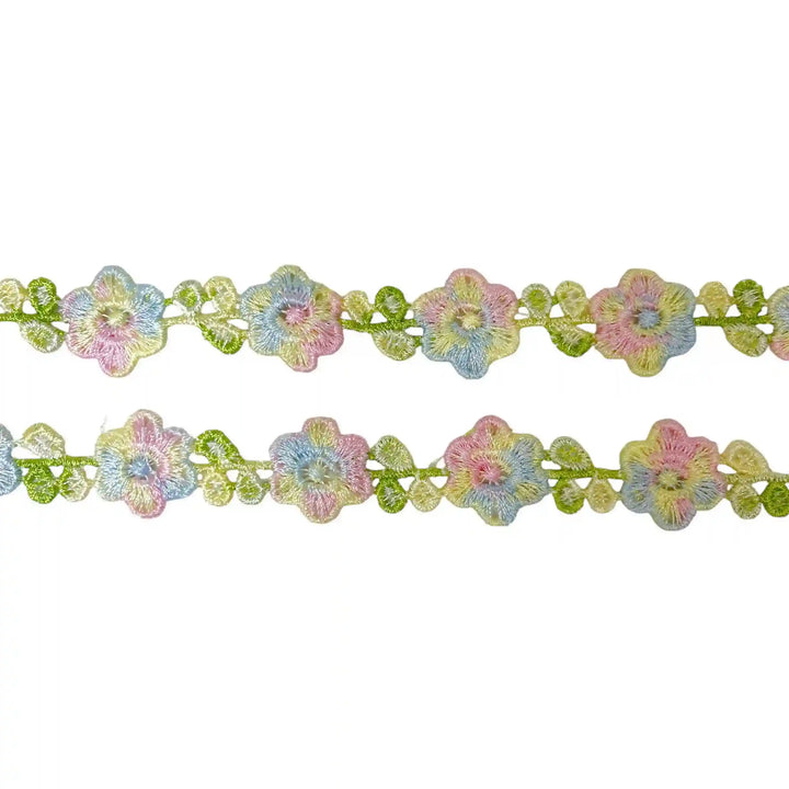 Multicolor Floral Embroidered Lace