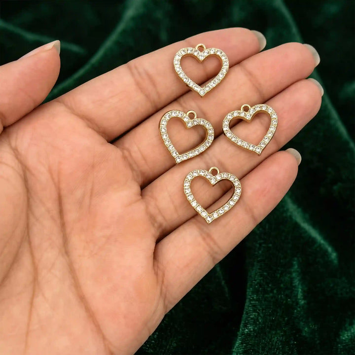 Rhinestone Open Heart Pendant