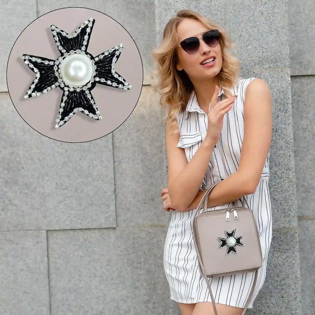Pearl Cross Applique Patch