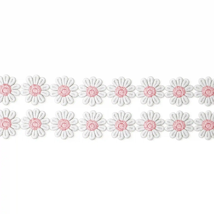 Pink White Daisy Lace