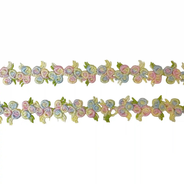 Pastel Floral Embroidered Lace