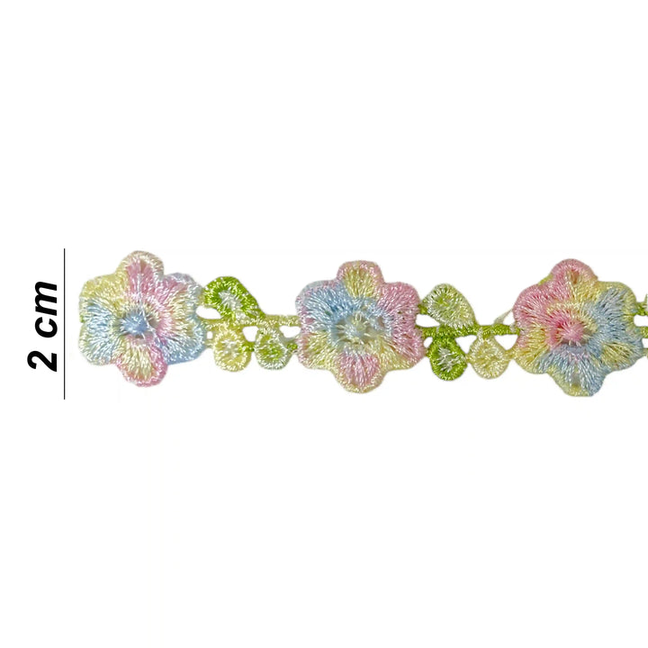 Multicolor Floral Embroidered Lace