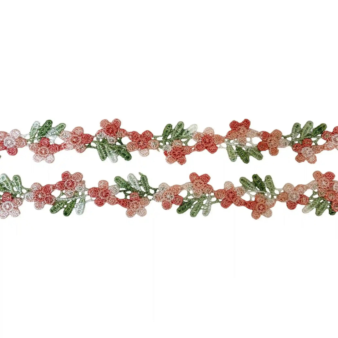 Multicolor Floral and Leaf Lace