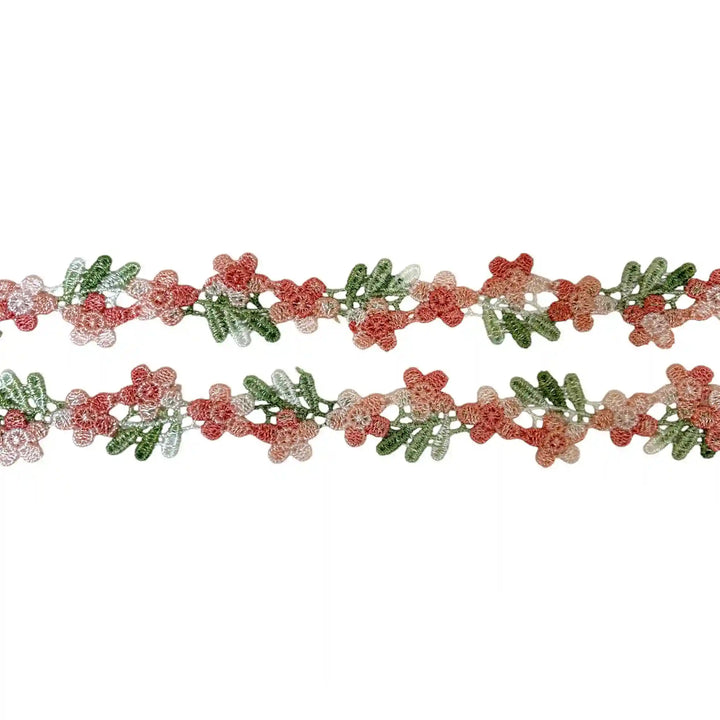 Multicolor Floral and Leaf Lace