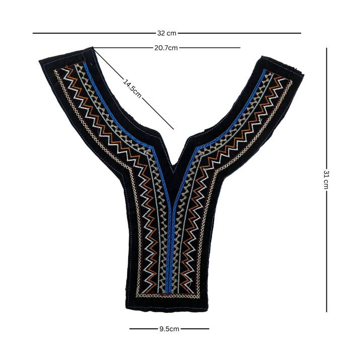 Tribal tapestry insert neckline