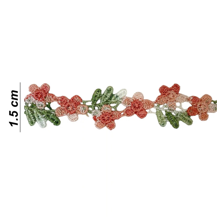 Multicolor Floral and Leaf Lace