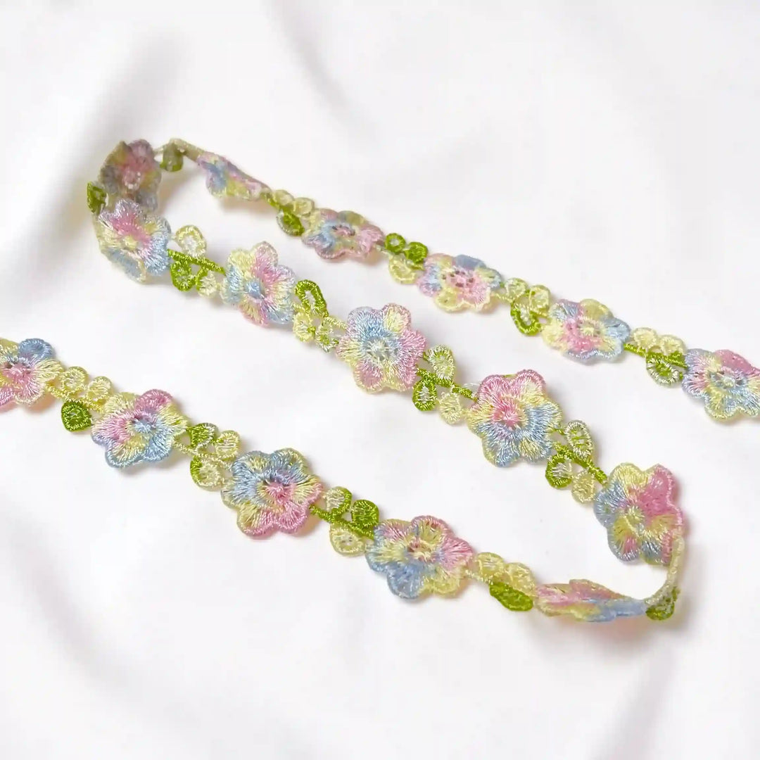 Multicolor Floral Embroidered Lace
