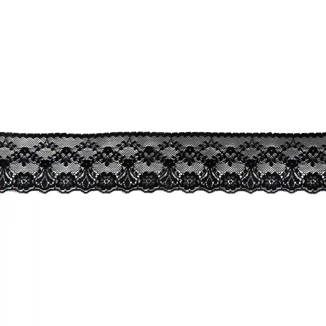 Black Elegant Floral Lace | 5 Meters | SKU-B50