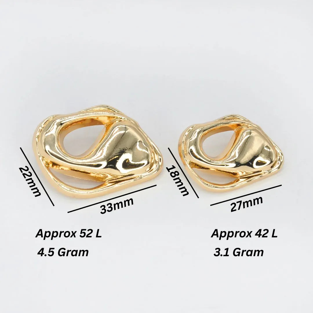 Melted Design Metal Button | 33mm & 27mm