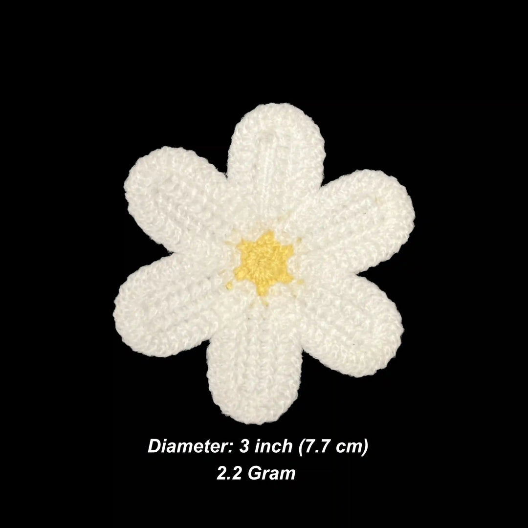 Crochet Sew Daisy Patch | 3pc