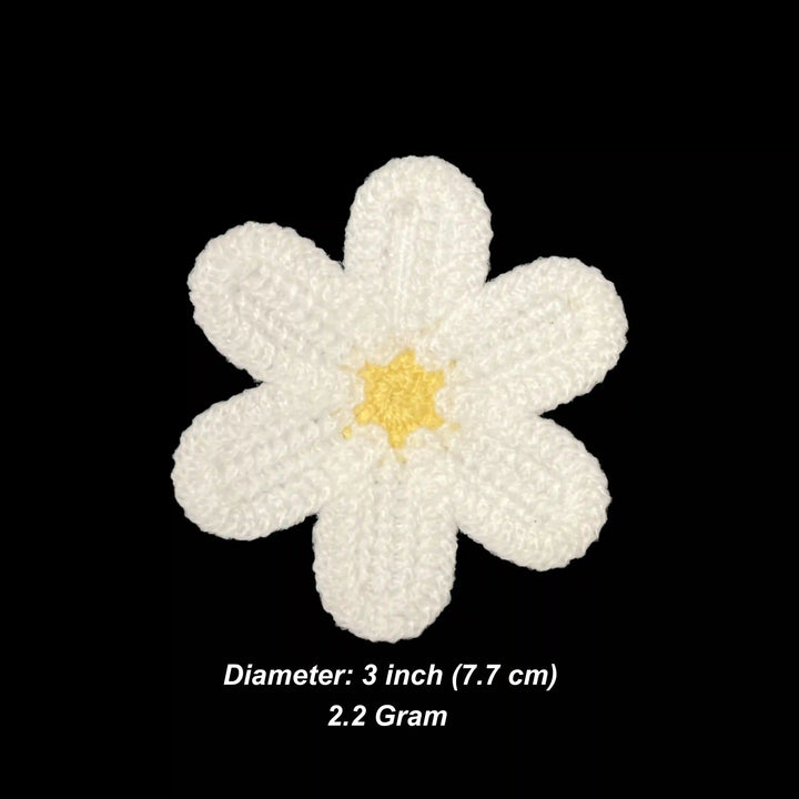 Crochet Sew Daisy Patch | 3pc
