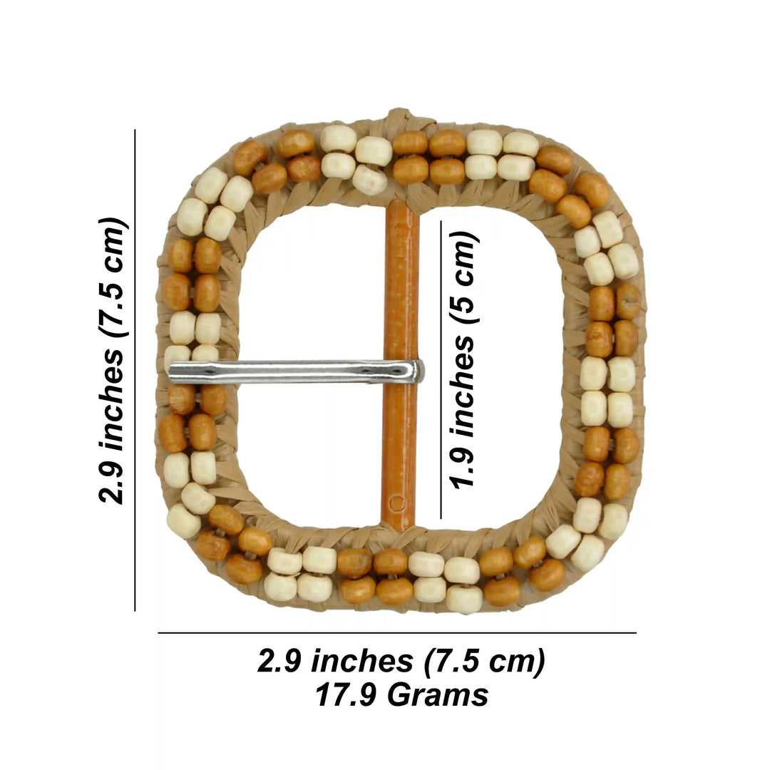 Two-Tone Raffia Wrapped Buckle