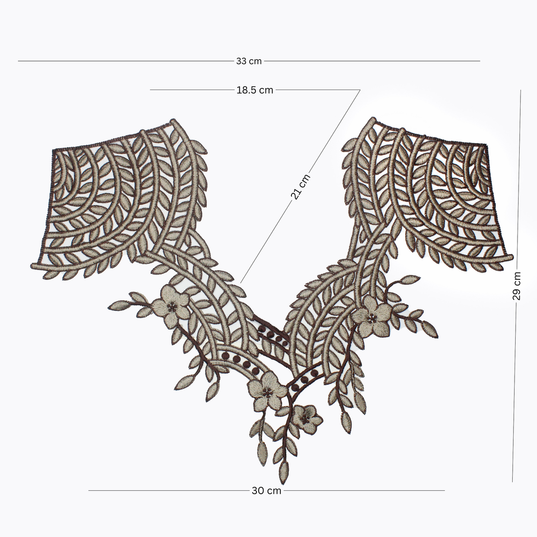 Leafy Design Ethnic Neckline