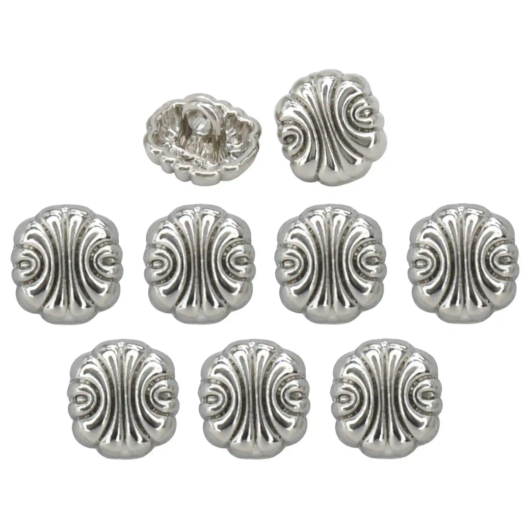 Scalloped Shirt 10mm Metal Button