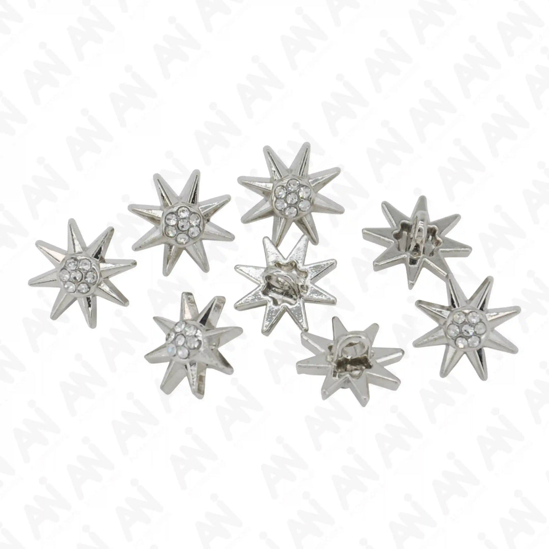Sunburst Design Rhinestone 12mm Shirt Buttons