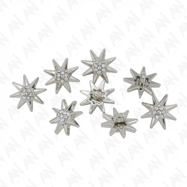 Sunburst Design Rhinestone 12mm Shirt Buttons