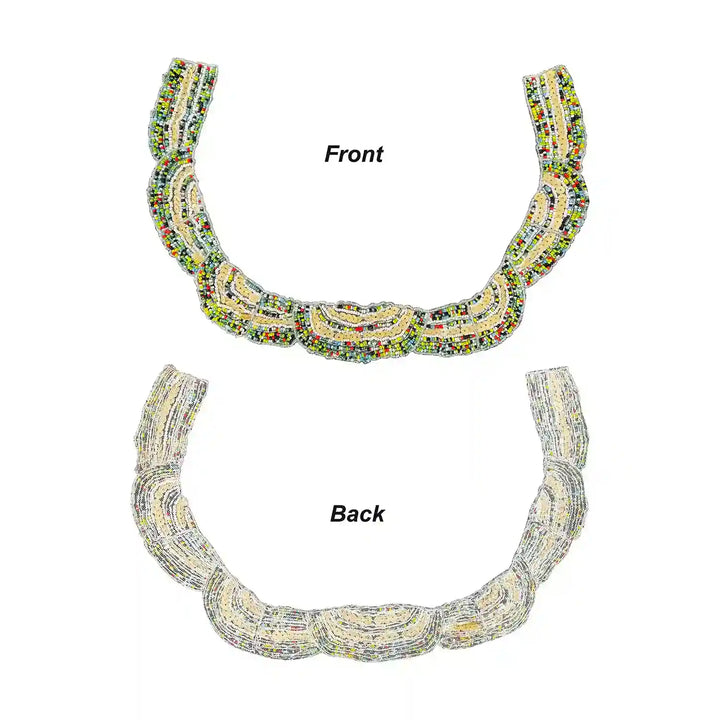 Multi-Colored Beaded Scoop Neckline Patch