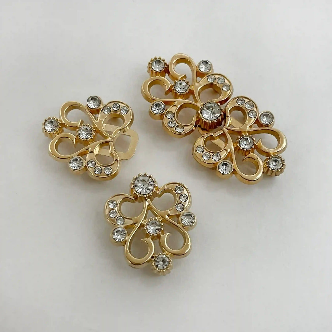 Swarovski-Style Crystal Frog Closure Buttons