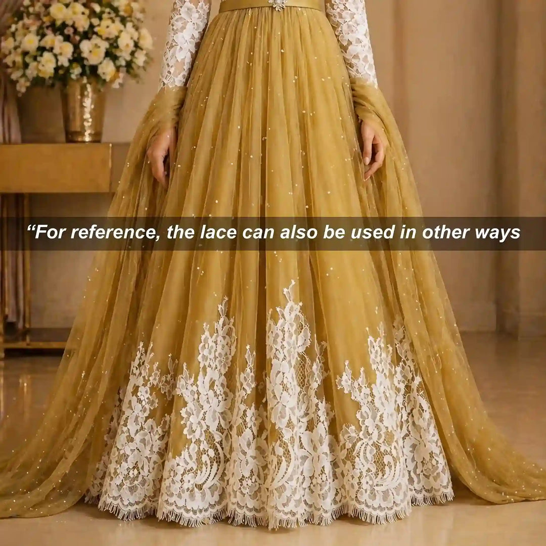 Asymmetrical Floral Chantilly Lace Bodice