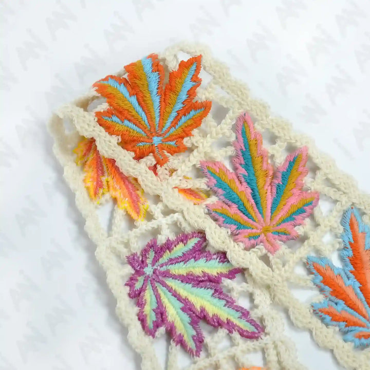 Crocheted Leaf Motif Lace Trim | 2 Meter