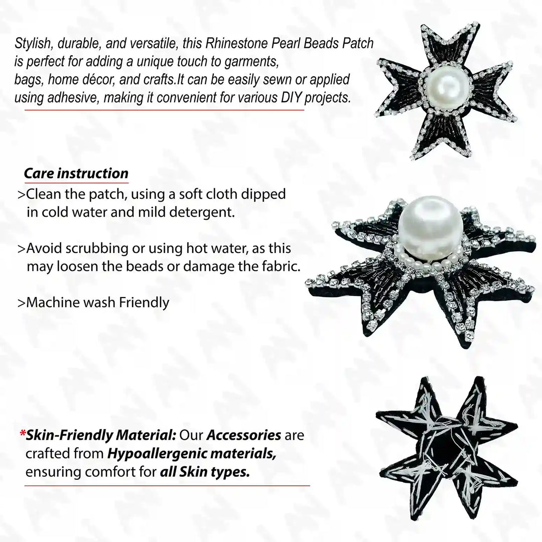 Pearl Cross Applique Patch