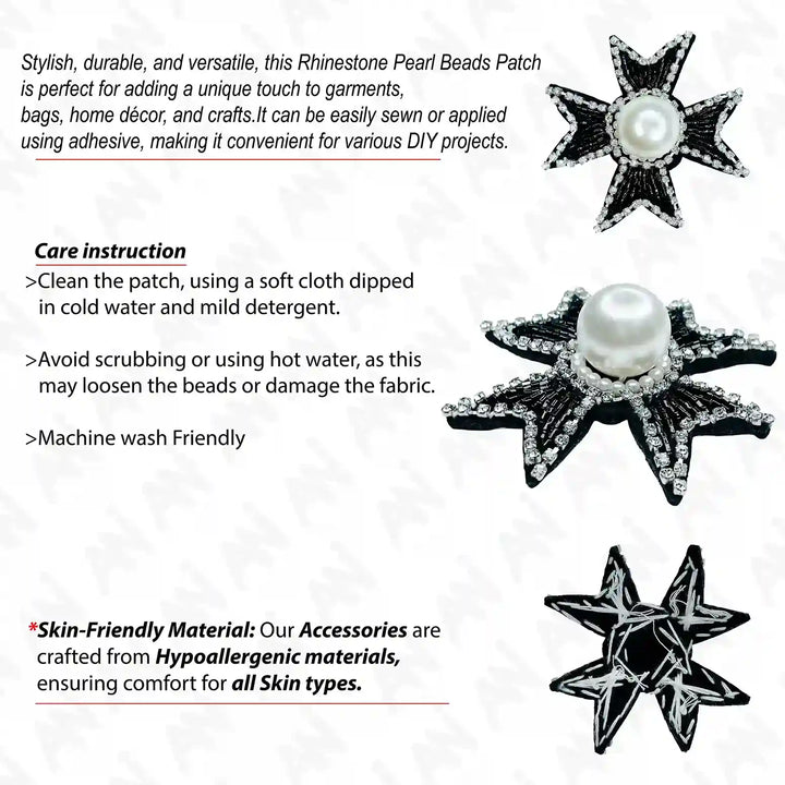 Pearl Cross Applique Patch