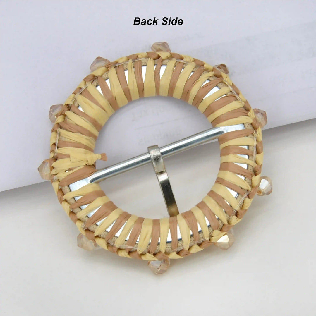 Handmade Smooth Crystal Raffia Buckle