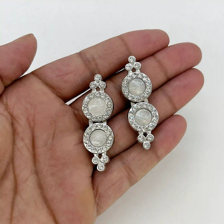 Druzy-Center Rhinestone Frog Closure Buttons