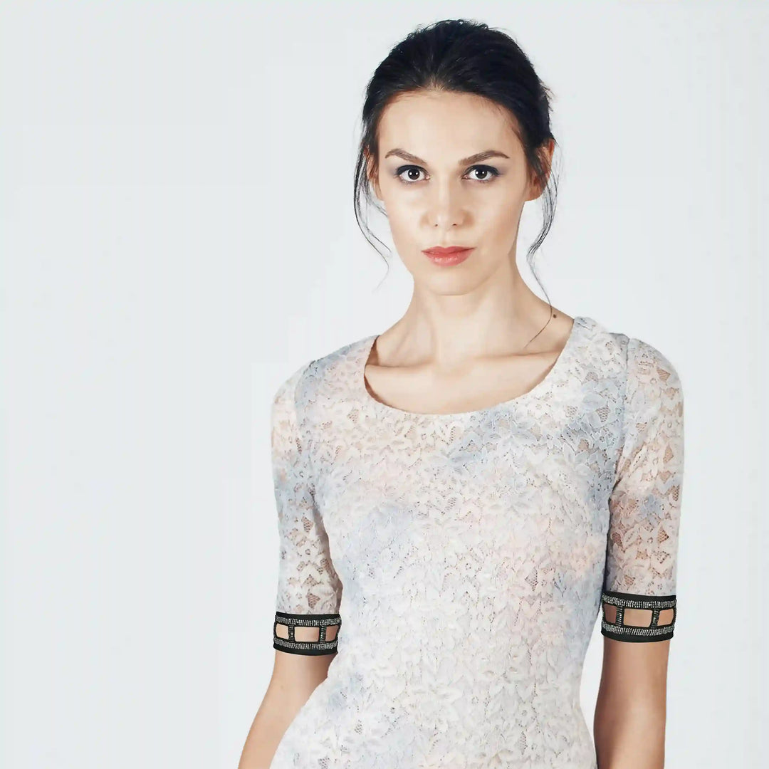 Beaded V-Neckline Applique