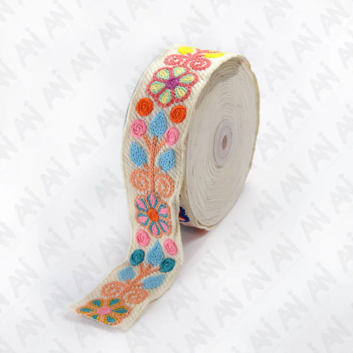 Floral Leafy Style Multicolor Lace | 2 Meter