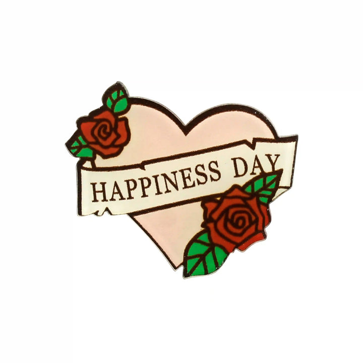 Happiness Day Heart Brooch Pin