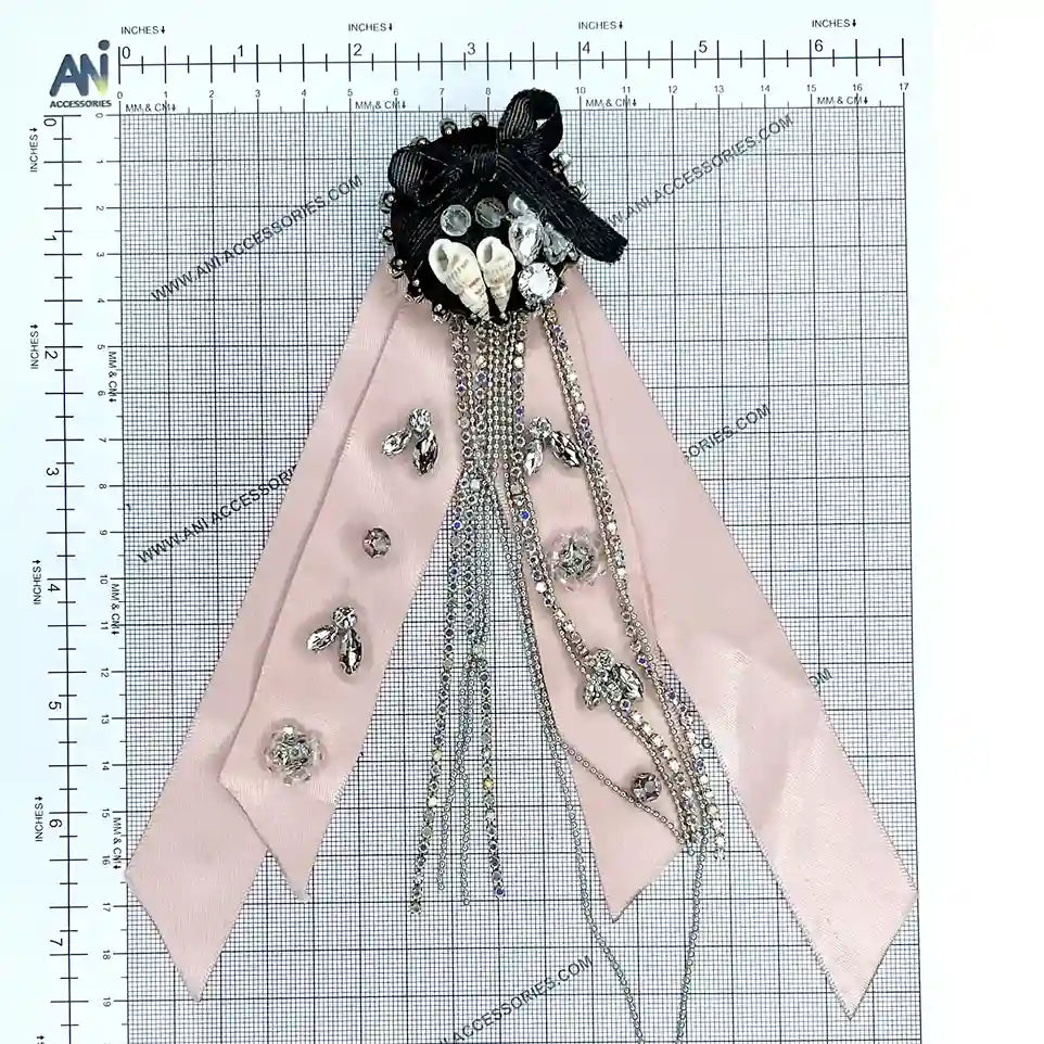 Sea Inspired Shell  and Crystal Brooch