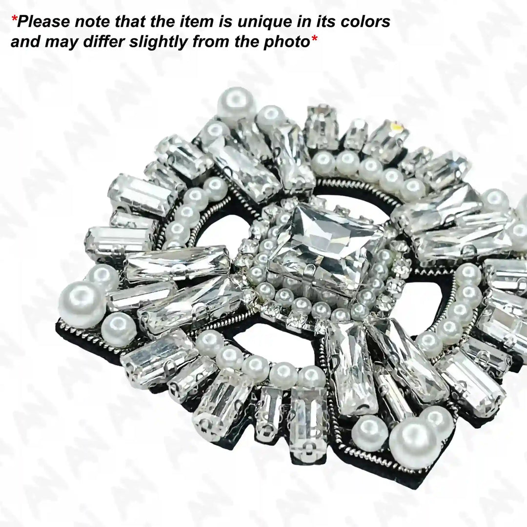 Crystal and Pearl Applique Patch