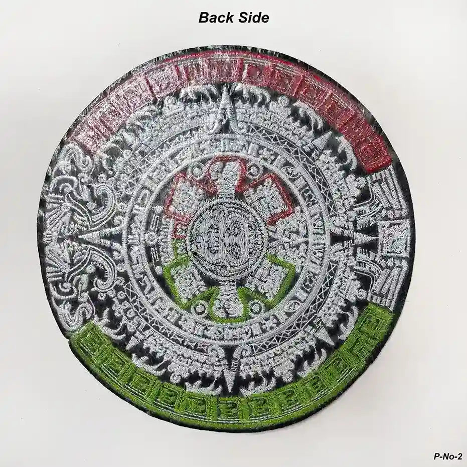 Tricolor Aztec Sun Stone Hot-Fix Patch